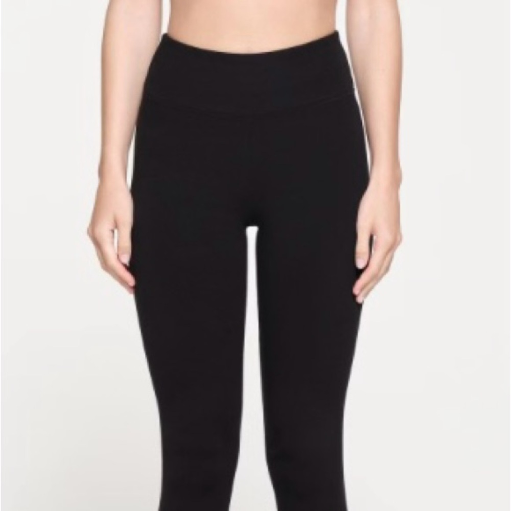 SKIMS Black High-Waist Terry Lounge Leggings